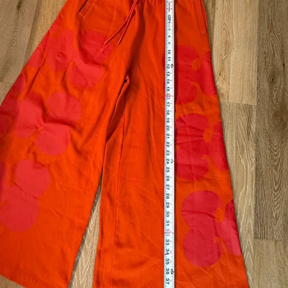 Adidas x Marimekko Collab - Wide Leg Pants Orange - Size S - Picture 5 of 8